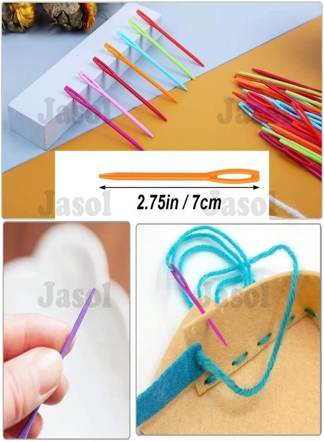 Jasol Tatting Shuttles Waving Knitting Sewing Shuttles Tools Kit with Thread Cutter Plastic Needle 1 Crochet Hooks for Crafts DIY (Mixed Color) Tatting Shuttle Kit - Image 3